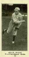 1916 Sporting News #42 Jean Dale Blank Back Baseball Card