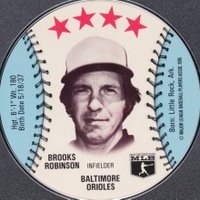 1976 MSA Sports Discs # Brooks Robinson Blank Back Baseball Card