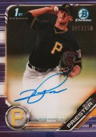 2019 Bowman Draft Chrome Draft Picks Autograph #CDAQP Quinn Priester Purple Refractor Baseball Card