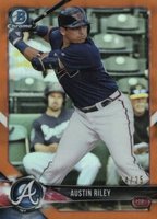 2018 Bowman Chrome Prospects #BCP155 Austin Riley Orange Refractor Baseball Card