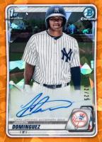 2020 Bowman Chrome Sapphire Edition Autographs #BSPAJDO Jasson Dominguez Orange Baseball Card