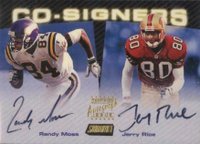 1999 Stadium Club CO-Signers #CS5 Randy Moss/Jerry Rice Football Card