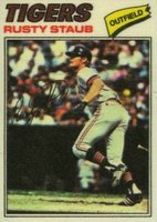 1977 Topps Cloth Stickers #46 Rusty Staub Baseball Card