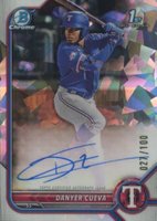 2022 Bowman Chrome Prospect Autographs #CPADCA Danyer Cueva Atomic Refractor Baseball Card