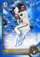 2022 Bowman Chrome Prospect Autographs #CPAFV Felix Valerio Blue Refractor Baseball Card