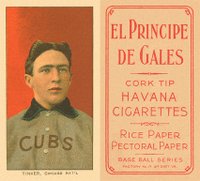 1909 White Borders El Principe De Gales #488 Joe Tinker Portrait Baseball Card