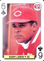 1991 U.S. Playing Card All-Stars # Barry Larkin 6 of Clubs Baseball Card