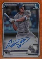 2020 Bowman Chrome Prospect Autographs #CPACK Christian Koss Orange Refractor Baseball Card