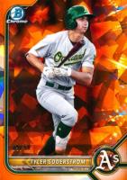 2022 Bowman Sapphire Edition Chrome Prospects #BCP41 Tyler Soderstrom Orange Baseball Card