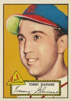 1952 Topps #56b Tommy Glaviano Black Back Baseball Card