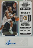 2022 Panini Contenders Optic #128 Bennedict Mathurin Autograph Basketball Card