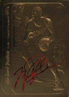 1997 Fleer 23KT Gold Card # Michael Jordan '86 Sticker Red Signature Basketball Card