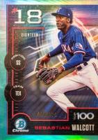 2025 Bowman Scouts' Top 100 #BTP18 Sebastian Walcott Aqua Refractor Baseball Card
