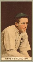 1912 Brown Backgrounds Red Cycle #183 Joe Tinker Baseball Card