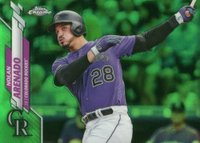 2020 Topps Chrome #174 Nolan Arenado SP-Green Refractor Baseball Card