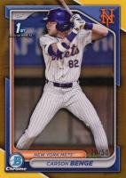 2024 Bowman Draft #BDC28 Carson Benge Chrome-Gold Refractor Baseball Card