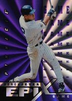1998 Pinnacle Epix  #E8 Derek Jeter Game-Purple Baseball Card