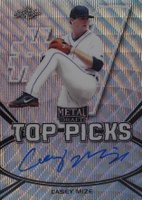 2018 Leaf Metal Draft Top Picks Autographs #TPCM1 Casey Mize Silver Wave Baseball Card
