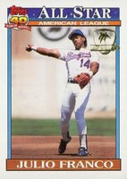 1991 Topps Desert Shield #387 Julio Franco Baseball Card