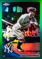 2010 Topps Chrome #223 Lou Gehrig Green Refractor Baseball Card