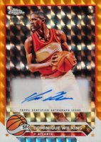 2023 Topps Chrome Topps Chrome Autographs #CGDW Dominique Wilkins Orange Geometric Basketball Card