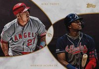 2019 Topps on Demand Dynamic Duals #18A Mike Trout/Ronald Acuna Jr. Black Baseball Card