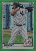 2020 Bowman Draft #BD151 Jasson Dominguez Chrome-Green Refractor Baseball Card