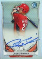 2014 Bowman Prospect Autograph #JW Jesse Winker Chrome-Refractor Baseball Card