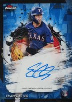 2024 Topps Finest Finest Autographs #FAEC Evan Carter Blue Refractor Baseball Card