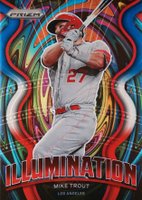 2022 Panini Prizm Illumination #IL10 Mike Trout Red/White/Blue Prizm Baseball Card