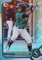 2022 Bowman 1st Edition #BPPF118 Jonatan Clase Sky Blue Foil Baseball Card