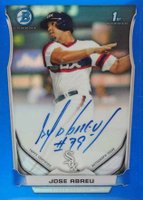 2014 Bowman Prospect Autograph #JAB Jose Abreu Chrome-Blue Refractor Baseball Card