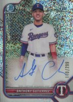 2022 Bowman Chrome Prospect Autographs #CPAAG Anthony Gutierrez Speckle Refractor Baseball Card
