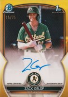 2023 Bowman Chrome Prospect Autographs #CPAZG Zack Gelof Yellow Refractor Baseball Card