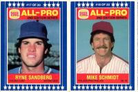 1987 Burger King All-Pro # Sandberg/Schmidt Panel Baseball Card