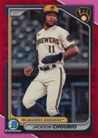 2024 Bowman Chrome Prospects #BCP140 Jackson Chourio Fuchsia Refractor Baseball Card