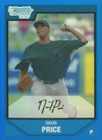 2007 Bowman Chrome Draft Picks & Prospects #BDPP55 David Price Blue Refractor Baseball Card