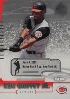 2004 SP Authentic #50 Ken Griffey Jr. Game Dated 1/1 Baseball Card