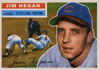 1956 Topps #48 Jim Hegan White Back Baseball Card