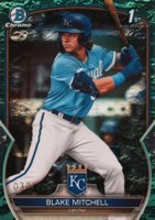 2023 Bowman Draft #BDC133 Blake Mitchell Chrome-Aqua Lunar Crater Baseball Card