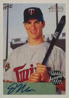 2002 Bowman Heritage Autographs #BHAJM Joe Mauer Baseball Card