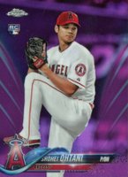 2018 Topps Chrome #150 Shohei Ohtani Pitching-Pink Refractor Baseball Card