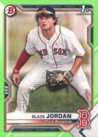 2021 Bowman Paper Prospects #BP71 Blaze Jordan Neon Green Baseball Card