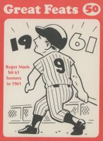 1972 Laughlin Great Feats #50 Roger Maris Red Border Baseball Card