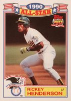 1991 Topps All-Star Glossy Set Of 22 #6 Rickey Henderson Baseball Card