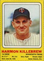 1970 Transogram Hand Cut # Harmon Killebrew Baseball Card