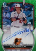 2023 Bowman Chrome Mega Box Autographs #JH Jackson Holliday Green Baseball Card