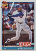 1991 Topps #640 Andre Dawson Baseball Card