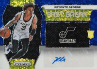 2023 Panini Prizm Fast Break Rookie Autographs #FBRKYE Keyonte George Blue Basketball Card