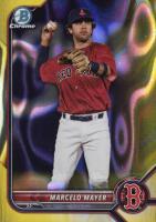 2022 Bowman Draft #BDC123 Marcelo Mayer Chrome-Yellow Lava Refractor Baseball Card